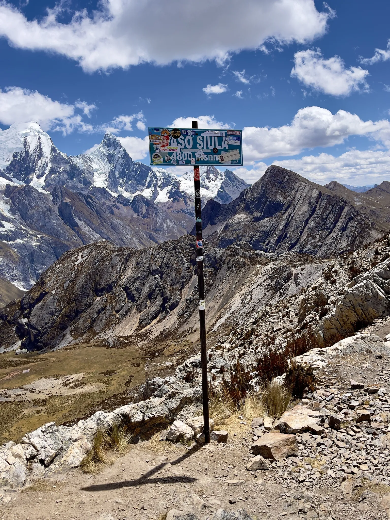 Foto del letrero que indica la medida sobre el nivel del mar